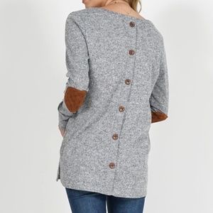 Long Sleeve Sweater Elbow Patch